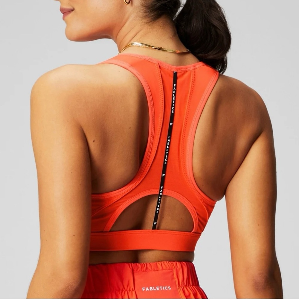 Belle Racerback High Impact Sports Bra Passion Orange Medium